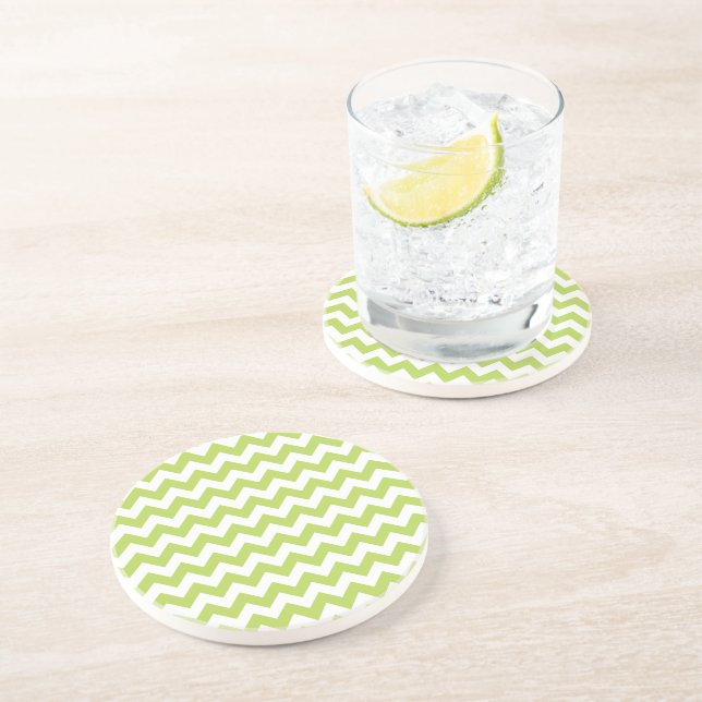 Grönt Zigzag, Grönt Chevron, Geometric Mönster Underlägg (Sidan)