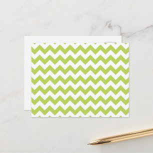 Grönt Zigzag, Grönt Chevron, Geometric Mönster Vykort