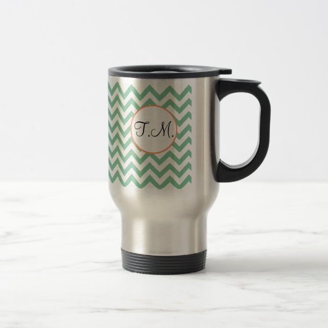Grönt Zigzag Monogrammed Resemugg (Höger)