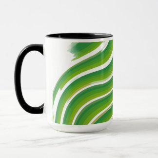 Grönt Zigzag Mönster Mugg | Geometrisk dragkraft f