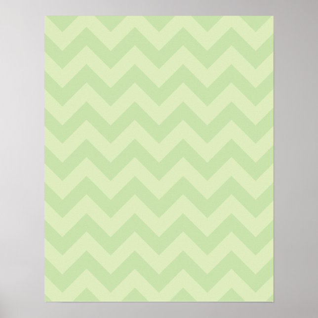 Grönt ZigZag mönster Poster (Framsidan)