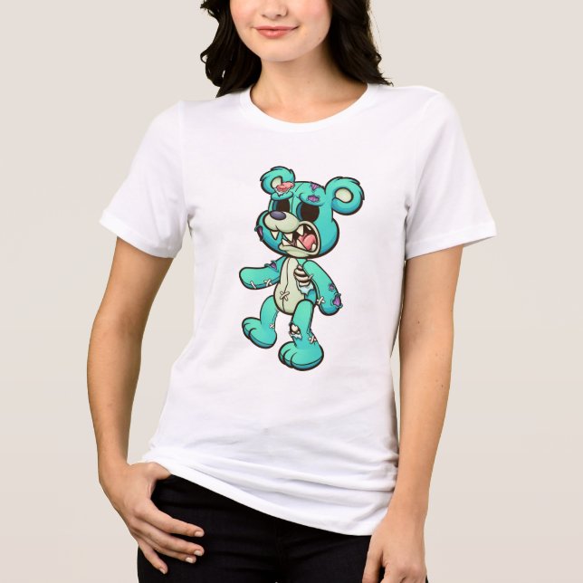 Grönt Zombie Bear T Shirt (Framsida)