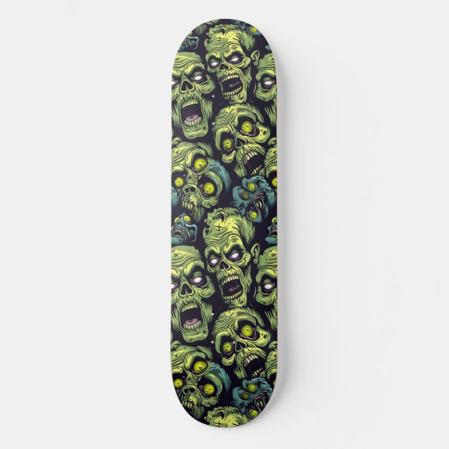 Grönt Zombie Spooky Halloween Skateboard (Framsida)