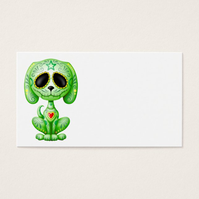 Grönt Zombie Sugar Puppy Visitkort (Framsidan)