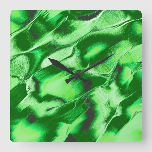 Gröntar av grov metall, dyner teckning fyrkantig klocka (Framsida)