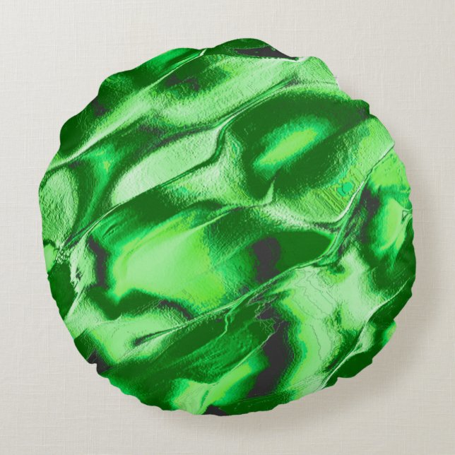 Gröntar av grov metall, dyner teckning rund kudde (Baksidan)