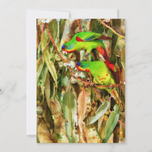 Gröntar av tropisk natur Parrots Julkort