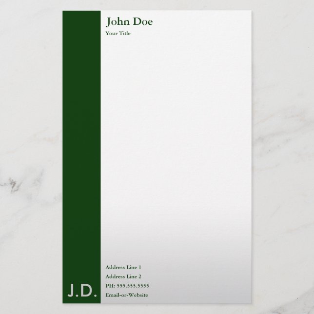 gröntar för professionell brevpapper (Framsida)