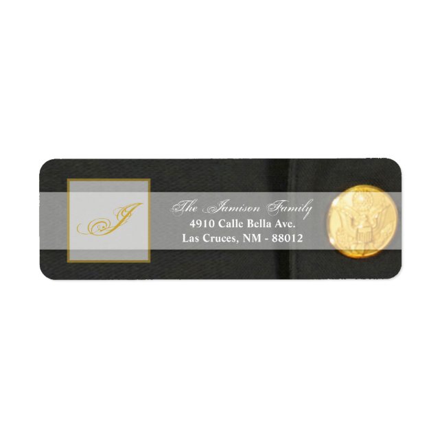 gröntar för returadressetikett ARMY DRESS på 0,75  Returadress Etikett (Framsidan)