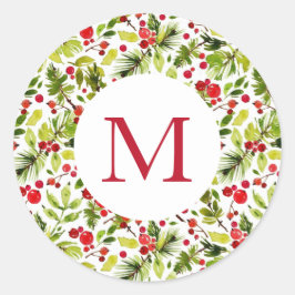 Gröntar för vattendjur och Berries Runt Klistermärke