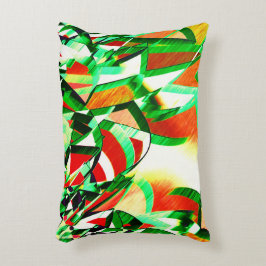 Gröntar, munstycken på orangens korallbakgrund prydnadskudde