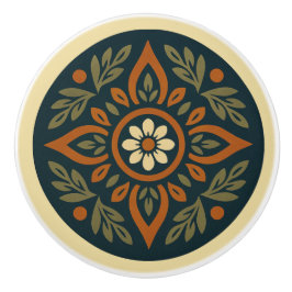 Gröntar, Red and Cream Cottagecore Folk Art Knopp