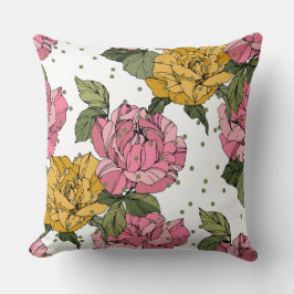 Gröntar vid vild vår blommigt bläck i kudde