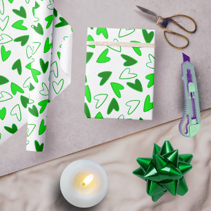 Gröntarna i Whimsical Roligt Hearts Mönster Presentpapper