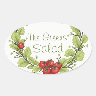 Gröntarna Salad Ovalt Klistermärke