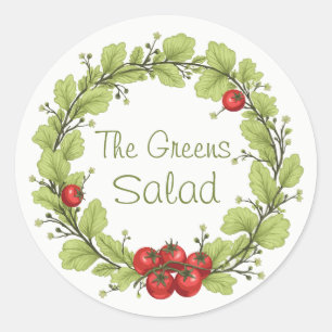 Gröntarna Salad Runt Klistermärke