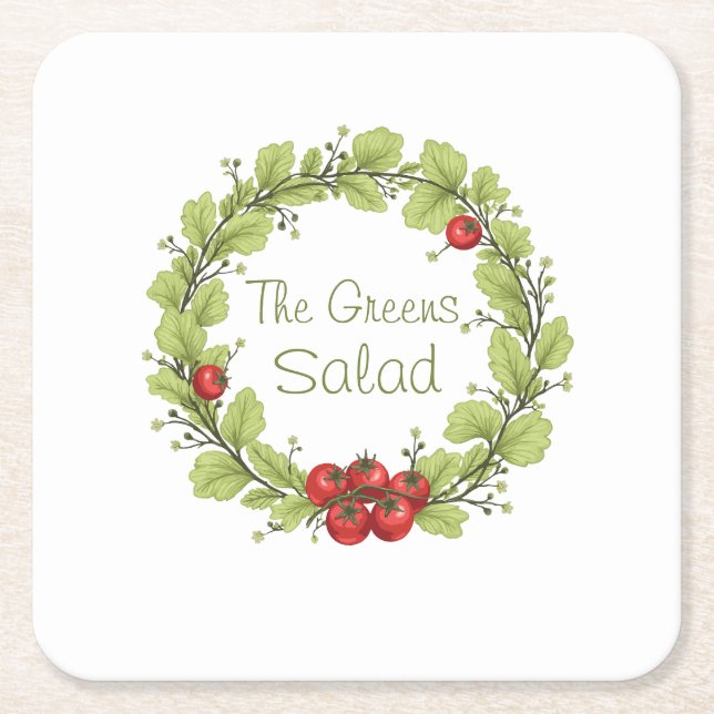 Gröntarna Salad Underlägg Papper Kvadrat (Framsidan)
