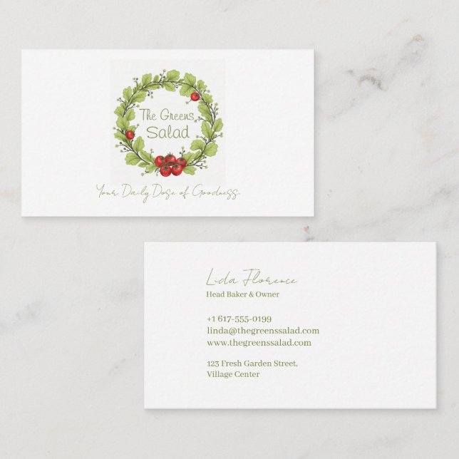 Gröntarna Salad Visitkort (Fram/baksida)