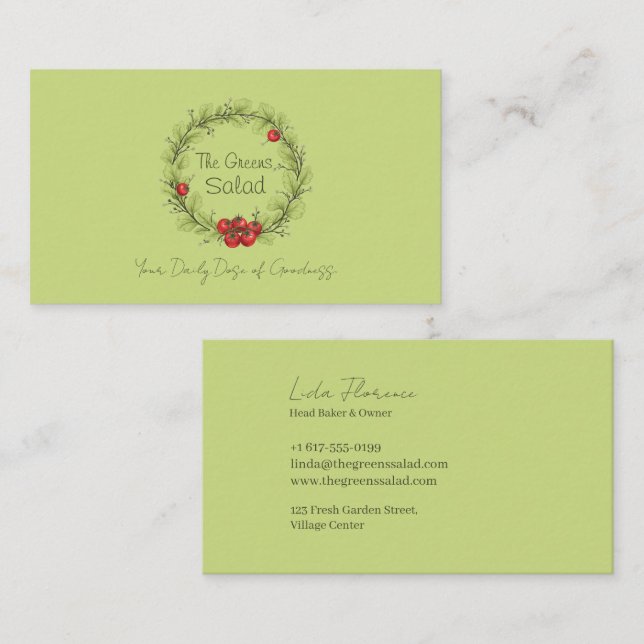 Gröntarna Salad Visitkort (Fram/baksida)