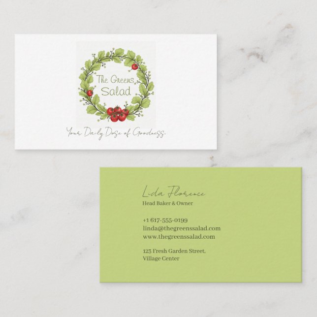 Gröntarna Salad Visitkort (Fram/baksida)