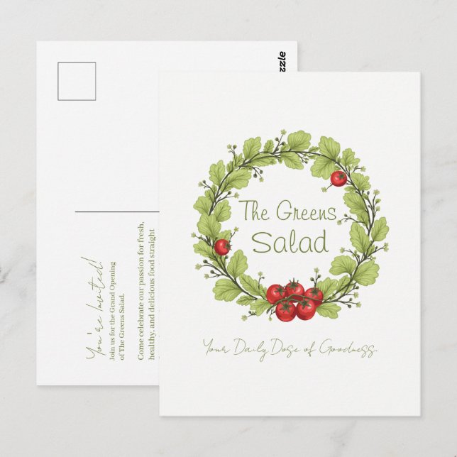 Gröntarna Salad Vykort (Fram/baksida)