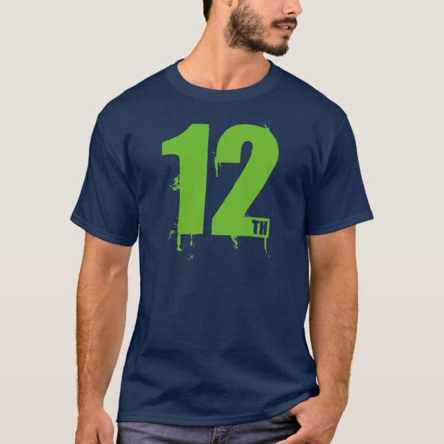Grönten 12:e i Seattle T Shirt (Framsida)