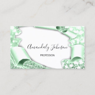 Grönten 3D Glitter Makeup Event Planner Mint Visitkort