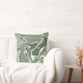 Grönten abstrakt Marble Sage Kudde
