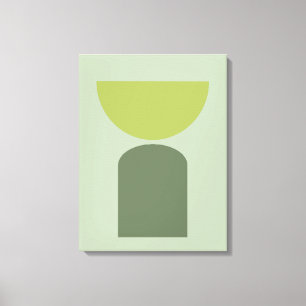 Grönten abstrakt Modern Art Geometries Shapes Sage Canvastryck