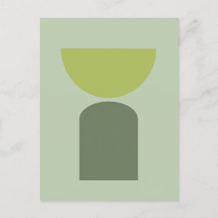 Grönten abstrakt Modern Art Geometries Shapes Sage Vykort