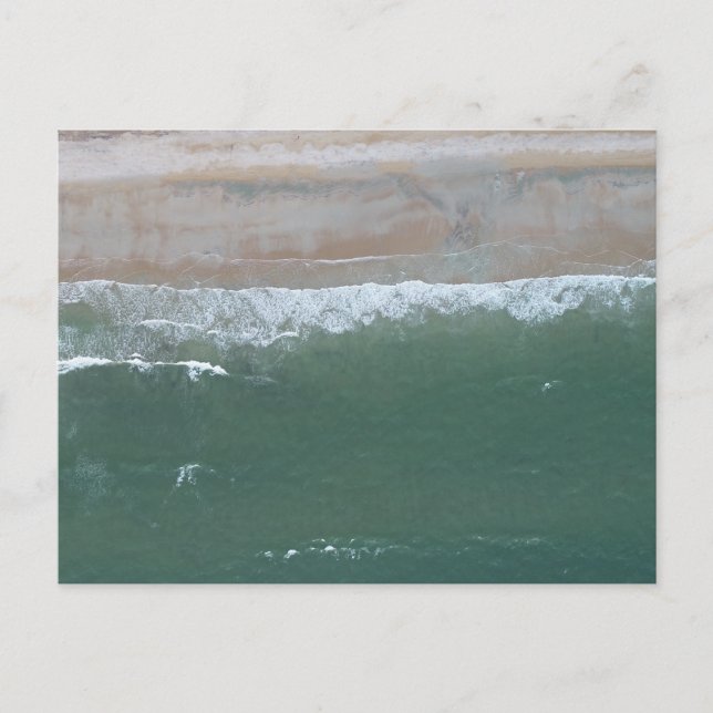 Grönten Aerial Image Ocean Vatten & Sandy Beach Vykort (Framsida)