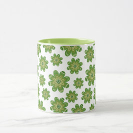 Grönten Aestesisk bohemisk blomma Geometric Namn Mugg