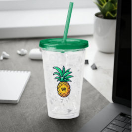 Grönten Ananas i den moderna Personligen Namn Brev Take Away Mugg