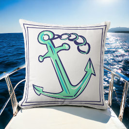 Grönten Anchor Nautical Boat Coastal Kudde