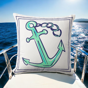 Grönten Anchor Nautical Boat Coastal Kudde