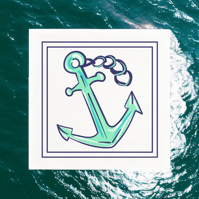 Grönten Anchor Nautical Coastal Pappersservett (Skapare uppladdad)