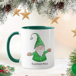 Grönten Anpassat namn för Cute Gnome - jul Mugg