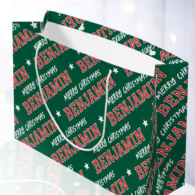 Grönten Anpassat namn för god jul, röd (Skapare uppladdad)