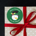 Grönten Anpassningsbarna Snögubbe i julafton från  Runt Klistermärke<br><div class="desc">En söt julklapp i snögubbe med ditt namn och helgdag-meddelande. Lägg de här vackra personligerna på alla dina barn helgdag presenter. Anpassa med till eller från.</div>