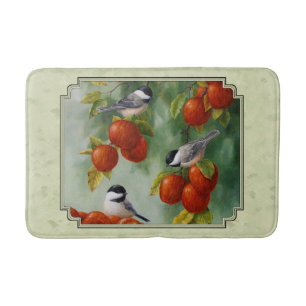 Grönten Apple Harvest Chickadees Badrumsmatta