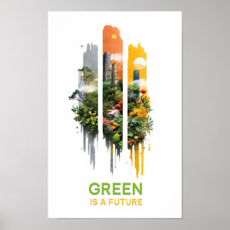 Grönten är en framtid - Solarpunk Poster