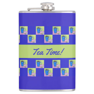 Grönten Artsy Tea Time/Blue Upprepande design Fickplunta