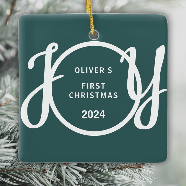 Grönten Baby First julnamn Julgransprydnad Keramik (Skapare uppladdad)