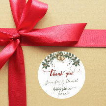 Grönten Baby Shower för jultomten Baby, rödfärgad