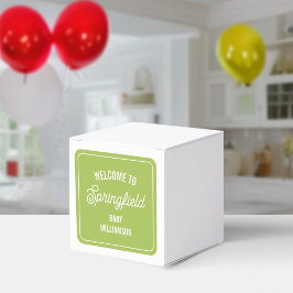 Grönten Baby Shower för välkomstskylt Presentaskar