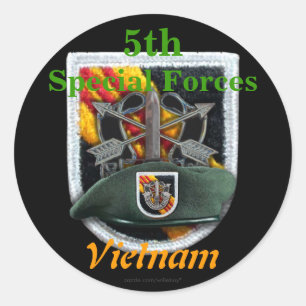 grönten Berets flash nam Sticker för femte Speciel Runt Klistermärke