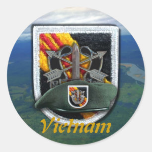 grönten Berets flash nam Sticker för femte Speciel Runt Klistermärke