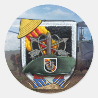 grönten Berets flash nam Sticker för femte Speciel Runt Klistermärke