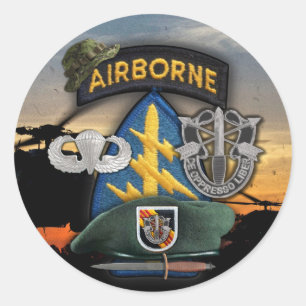grönten Berets RP: s namn Sticker Runt Klistermärke
