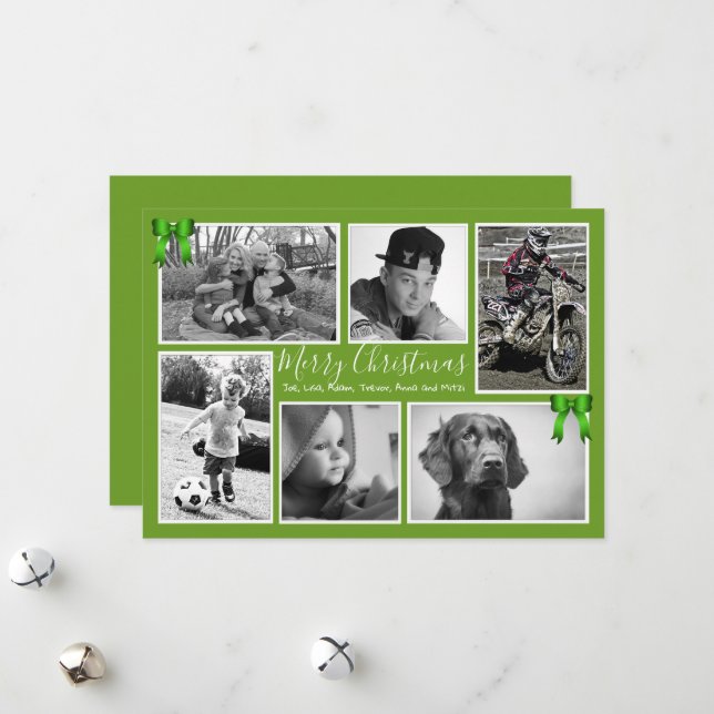 Grönten Big Family Photo Collage Cards Julkort (Fram/Back In Situ)